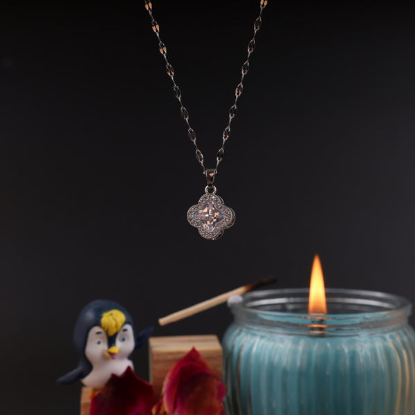 Gold Plated Pink Clove Pendant Necklace