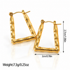 Gold-Tone Bamboo Textured Trapezoid Hoop Earrings | BeautyNX
