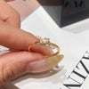Golden round diamond rings
