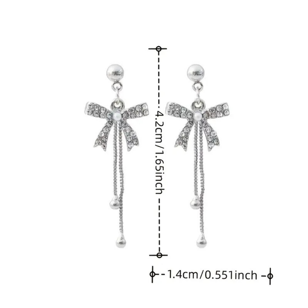 White Bow Ribbon earrings