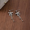 White Bow Ribbon earrings