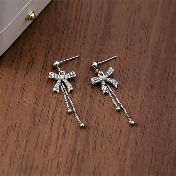 White Bow Ribbon earrings