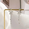 White Bow Ribbon earrings