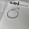 Silver Tone Bracelet of Small Rectangular Blocks Connect