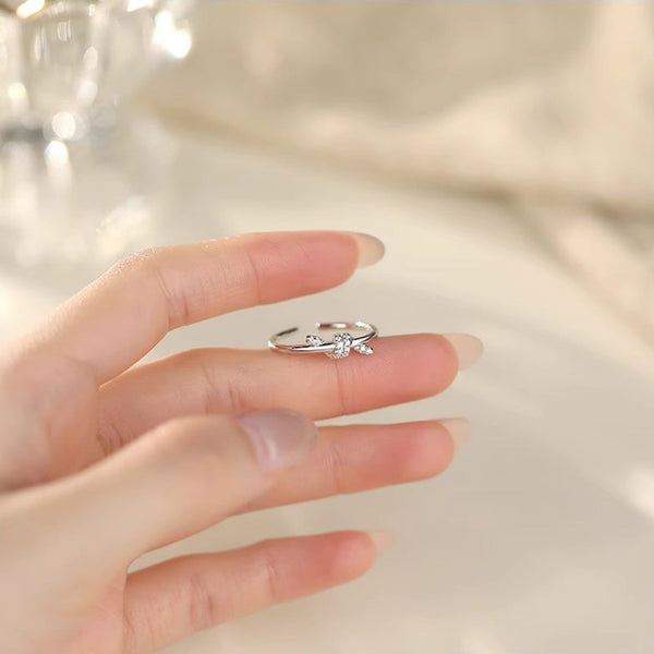 Silver round diamond rings