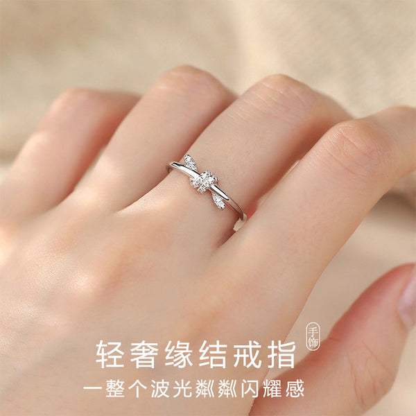 Silver round diamond rings