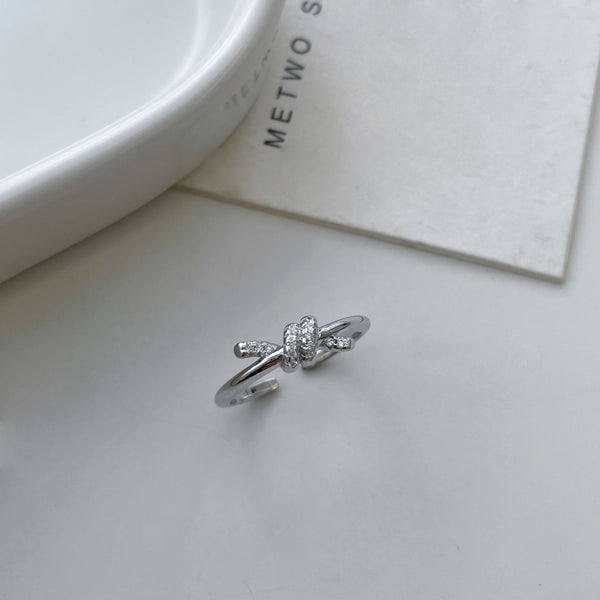 Silver round diamond rings