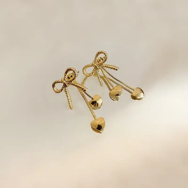 Crystal Bow Anti Tarnish Drop Earrings