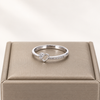 S925 Silver Heart Solitaire Adjustable Ring