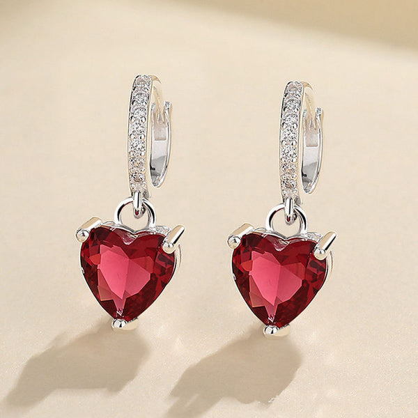 Red Heart Shape Earrings