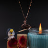 Shiny Crystal Swan Black Necklace