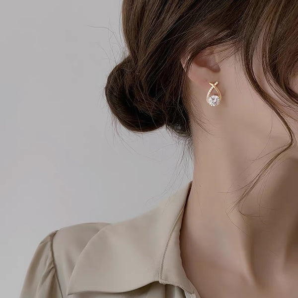 Pack Of 2 Classic Gold-Plated Pear Earrings