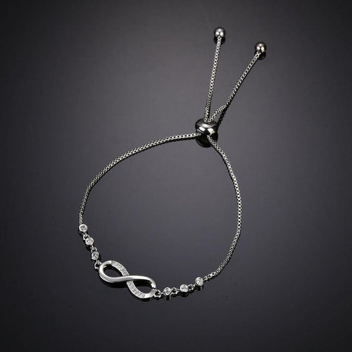 Plated Infinity Slide Closure Bracelet
