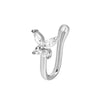 Fake nose clip silver Butterfly Stone Piercing