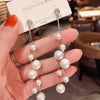 Long Pearl Chain Drop Earrings