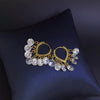 White stone & Golden earrings