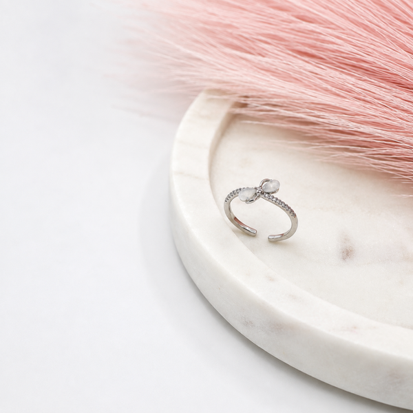 Elegant Bow Silver Ring