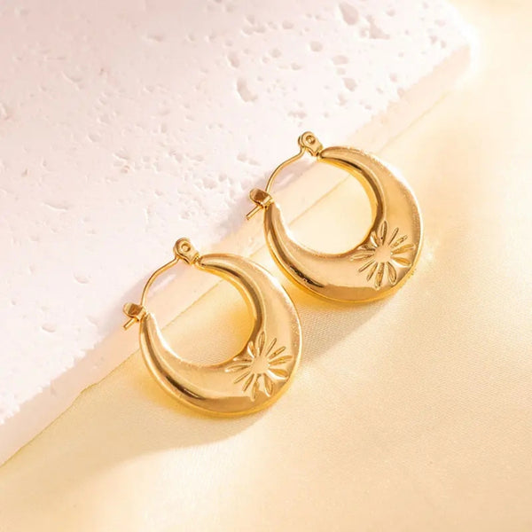 Anti tarnish simple gold plated earrings