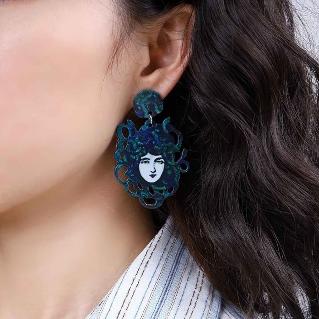 Devil Medusa-Snake Head Acrylic Earrings