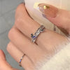Silver Butterfly Rhinestone Ring