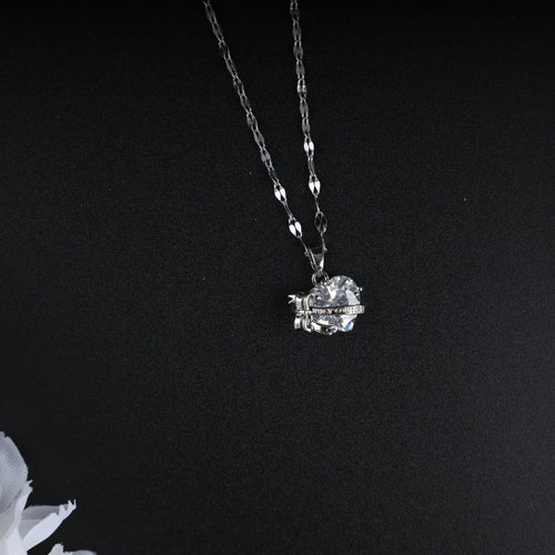 Silver Chain with Heart Shape Pendant Necklace