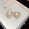 Shiny White Heart Hoop Earring