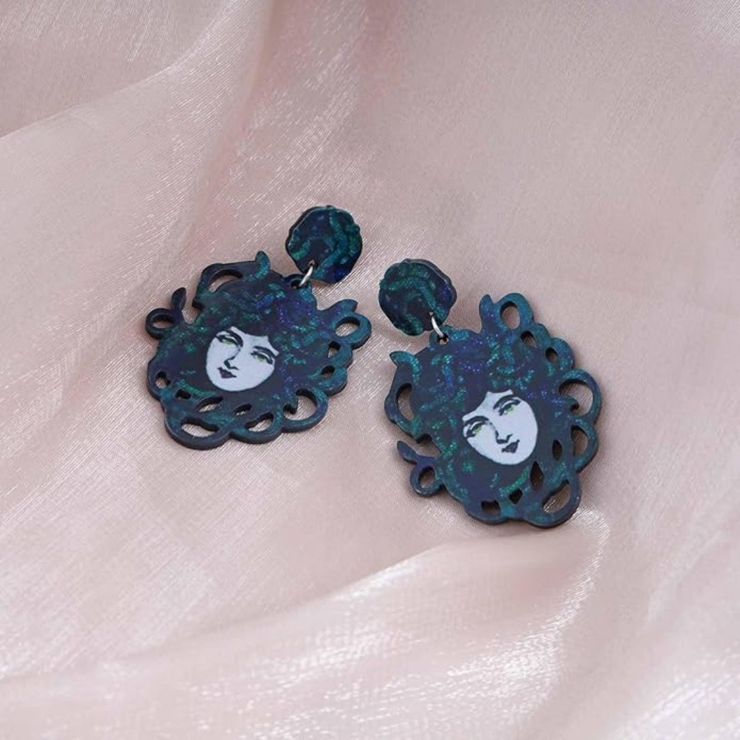 Devil Medusa-Snake Head Acrylic Earrings