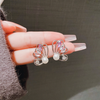 Butterfly Crystal Pearl Stud Earrings
