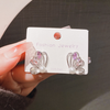 Butterfly Crystal Pearl Stud Earrings