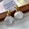 Minimalist Big Metal Flower Earrings