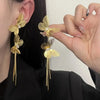 Golden super shiny butterfly earrings