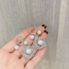 Pearl flower silver earrings
