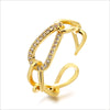 Snake Golden Open Rings Crystal
