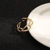 Snake Golden Open Rings Crystal