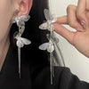 Silver super shiny butterfly earrings