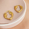 Anti Tarnish Golden Teardrop Hoop Earrings