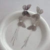 Silver super shiny butterfly earrings