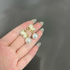 Butterfly pearl earrings