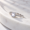 S925 Silver Princess Cut Solitaire Adjustable Ring