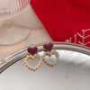 Cupid's red Charm Heart Earring