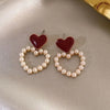 Cupid's red Charm Heart Earring