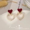 Cupid's red Charm Heart Earring