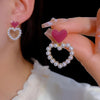 Cupid's red Charm Heart Earring