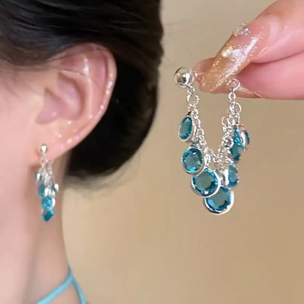 Blue crystal earrings