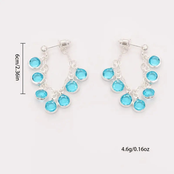 Blue crystal earrings