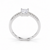 S925 Silver Princess Cut Solitaire Adjustable Ring