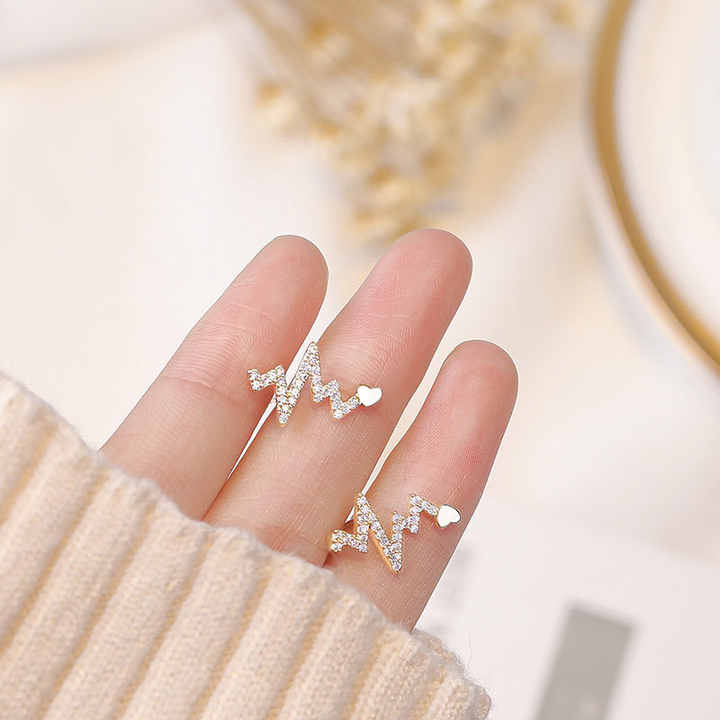 Cute Heartbeat Stud Earring