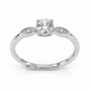 S925 Silver Classic Round Solitaire Adjustable Ring