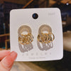 Rhinestone Circle Decor Earrings