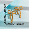 Anti Tarnish Golden Bow Tie Stud Earrings